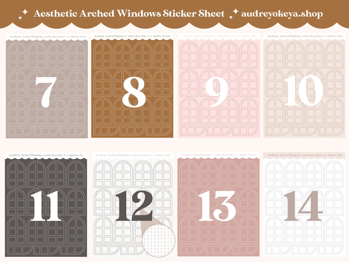 Aesthetic Windows Sticker Sheets | 14 Different Colors
