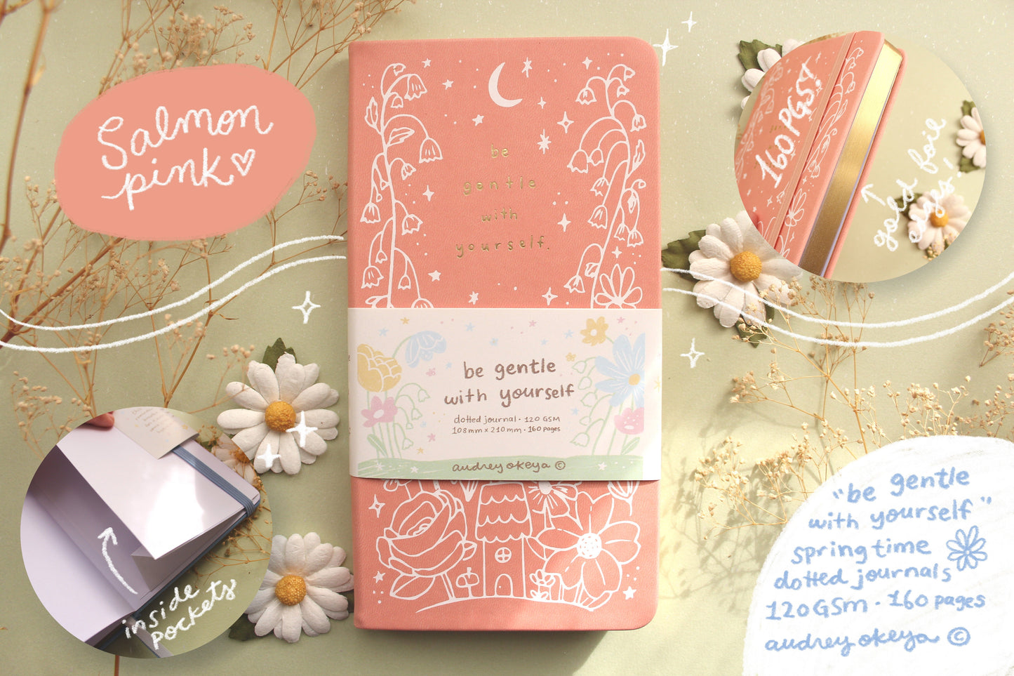 Springtime Journals 4 Diff Colors