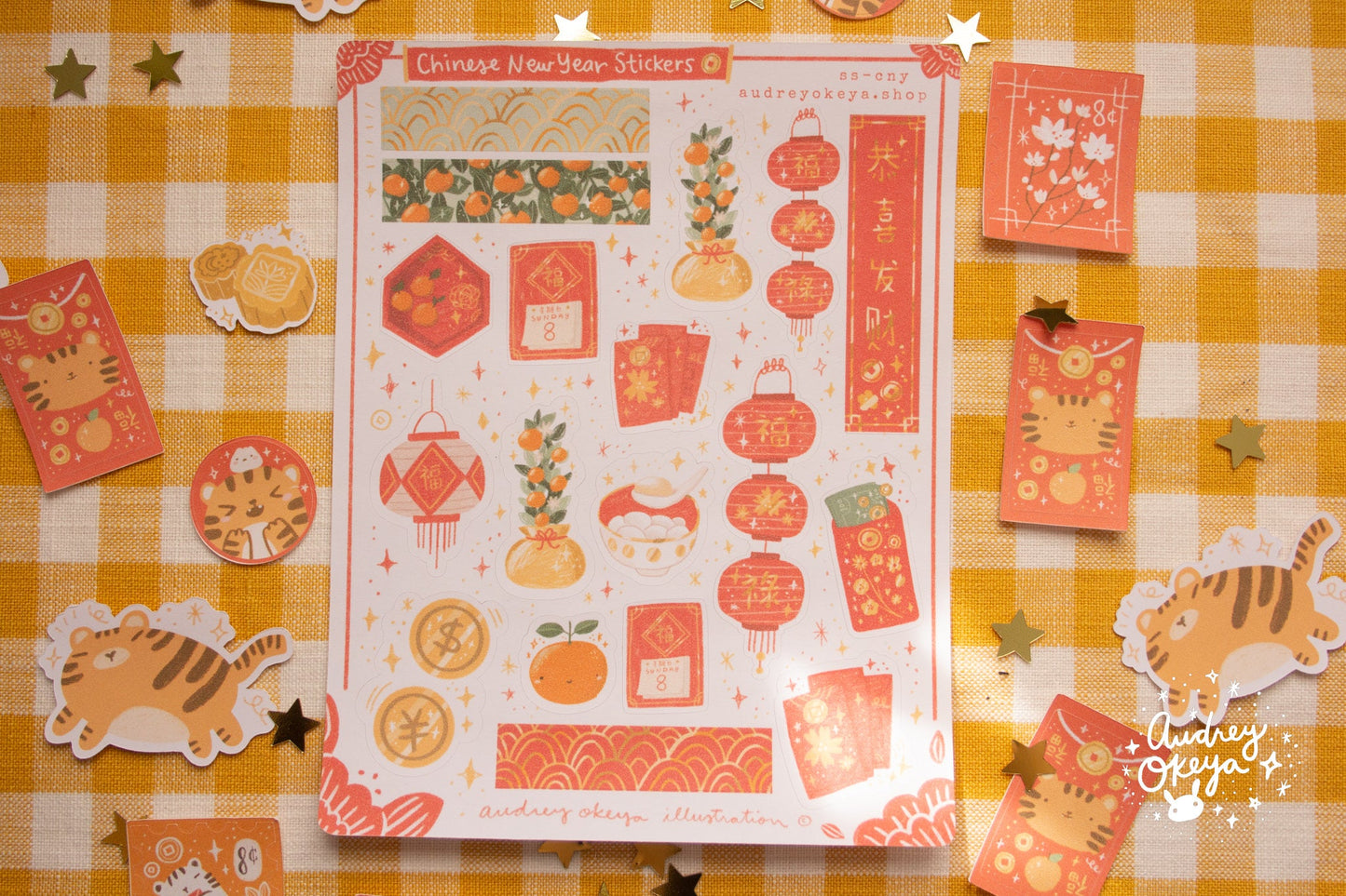 Chinese New Year Sticker Sheets | Year of the Tiger Sticker Sheet