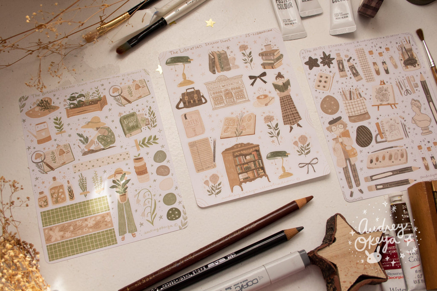Aesthetic Girls Sticker Sheets - 3 Diff Kinds!
