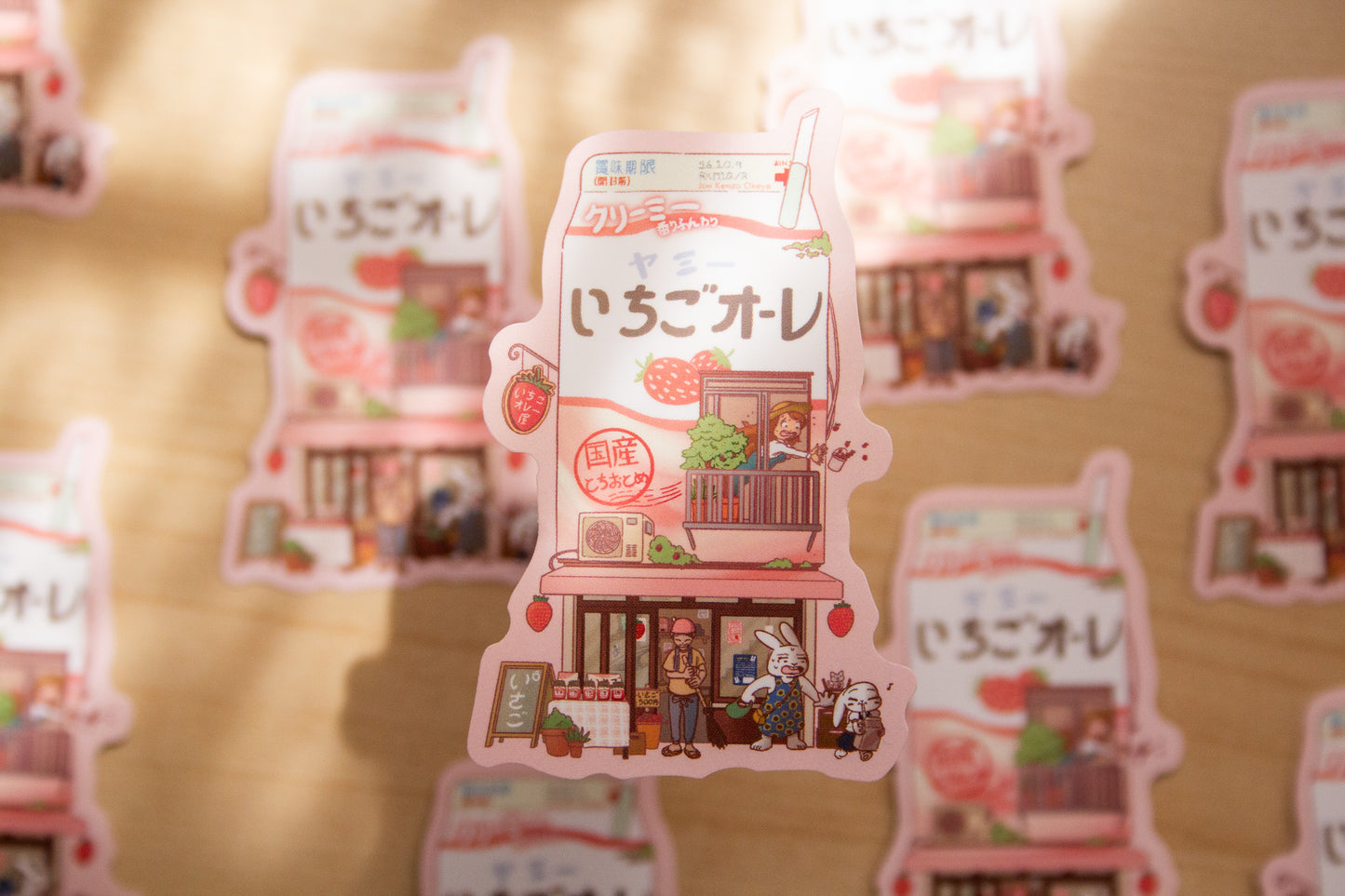 Strawberry Milk Waterproof Vinyl Sticker