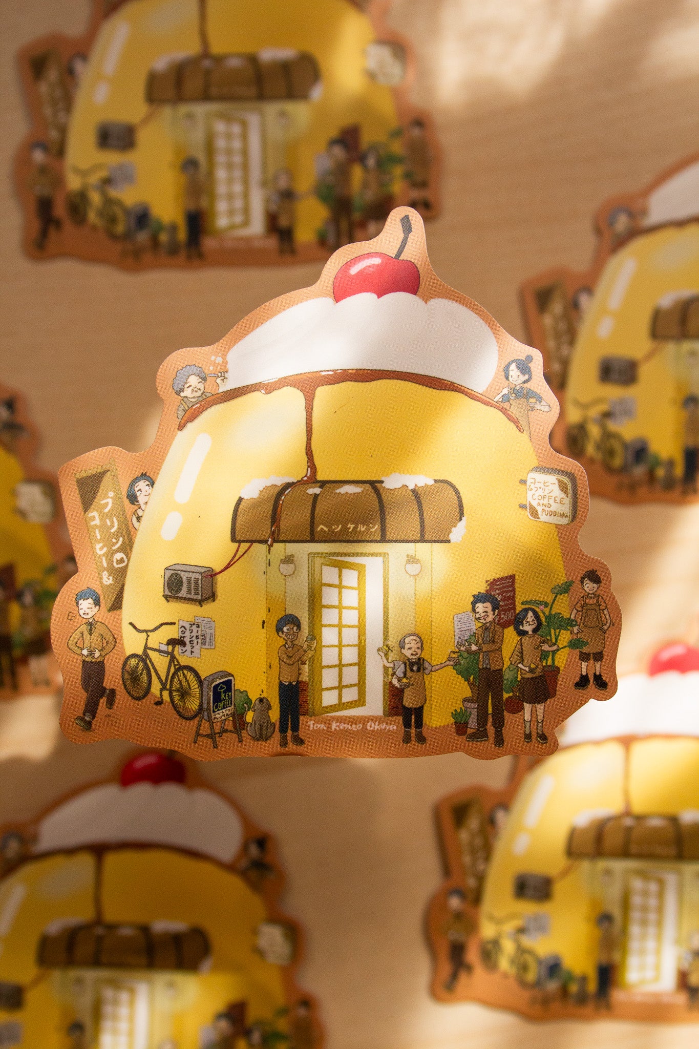 Pudding Cafe Waterproof Vinyl Sticker