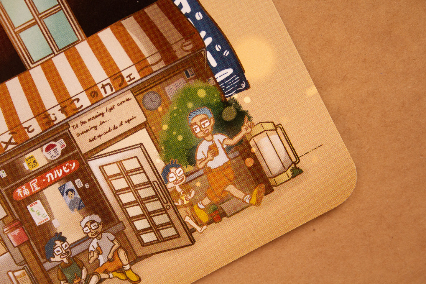 Father and Son Ice Coffee Cafe Art Print