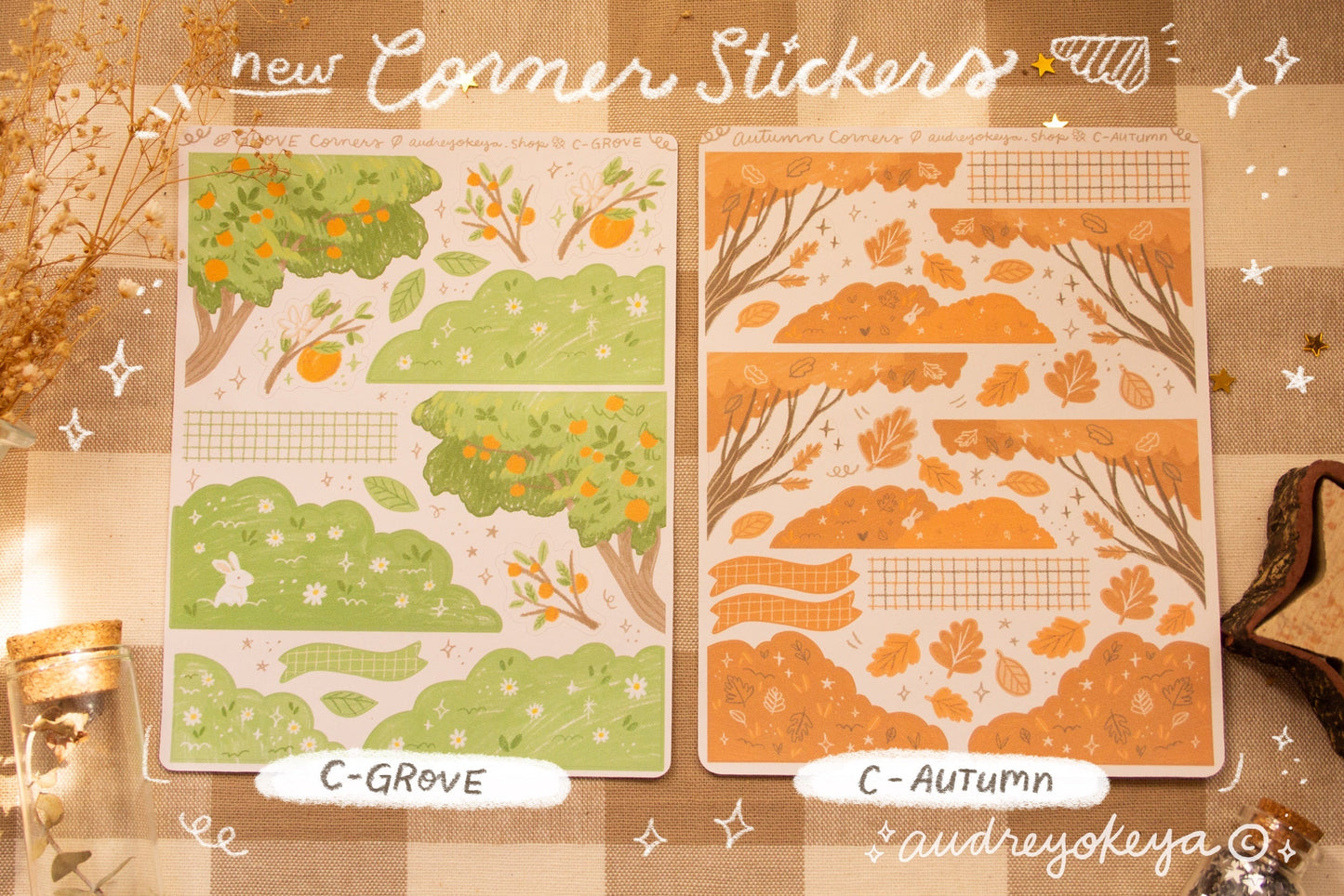 Autumn Corner Sticker Sheet | Grove Corner Sticker Sheet