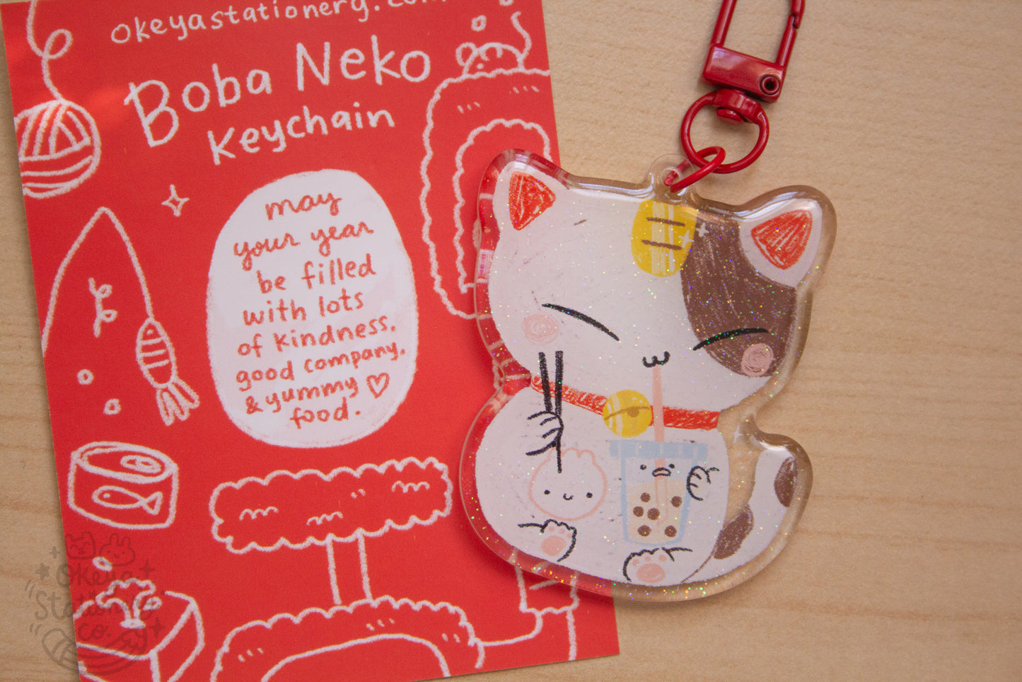 Neko Boba Keychain