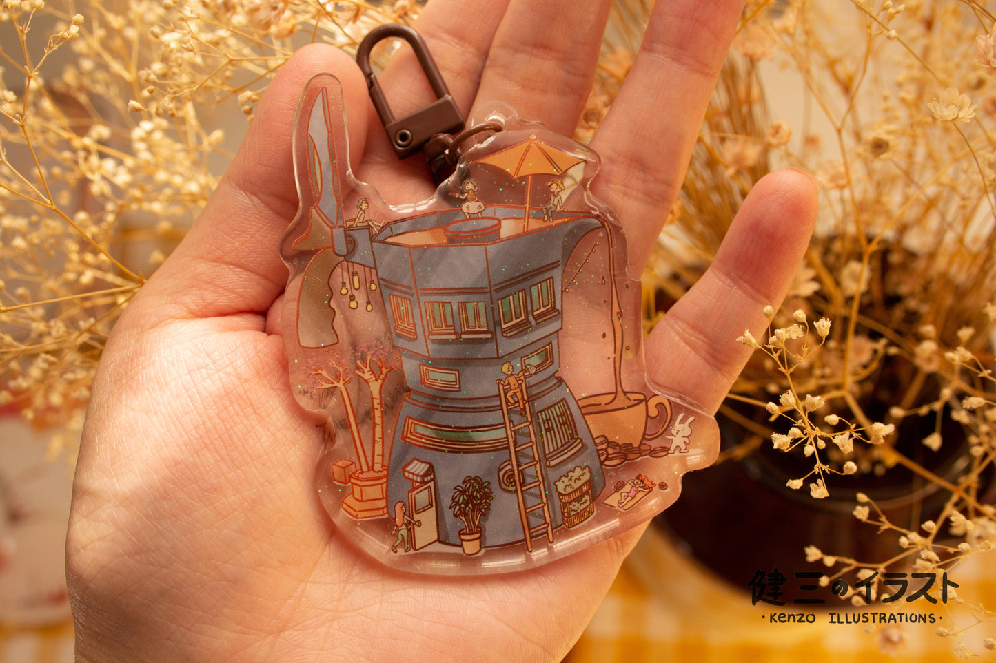 Coffee Hot Spring Keychain
