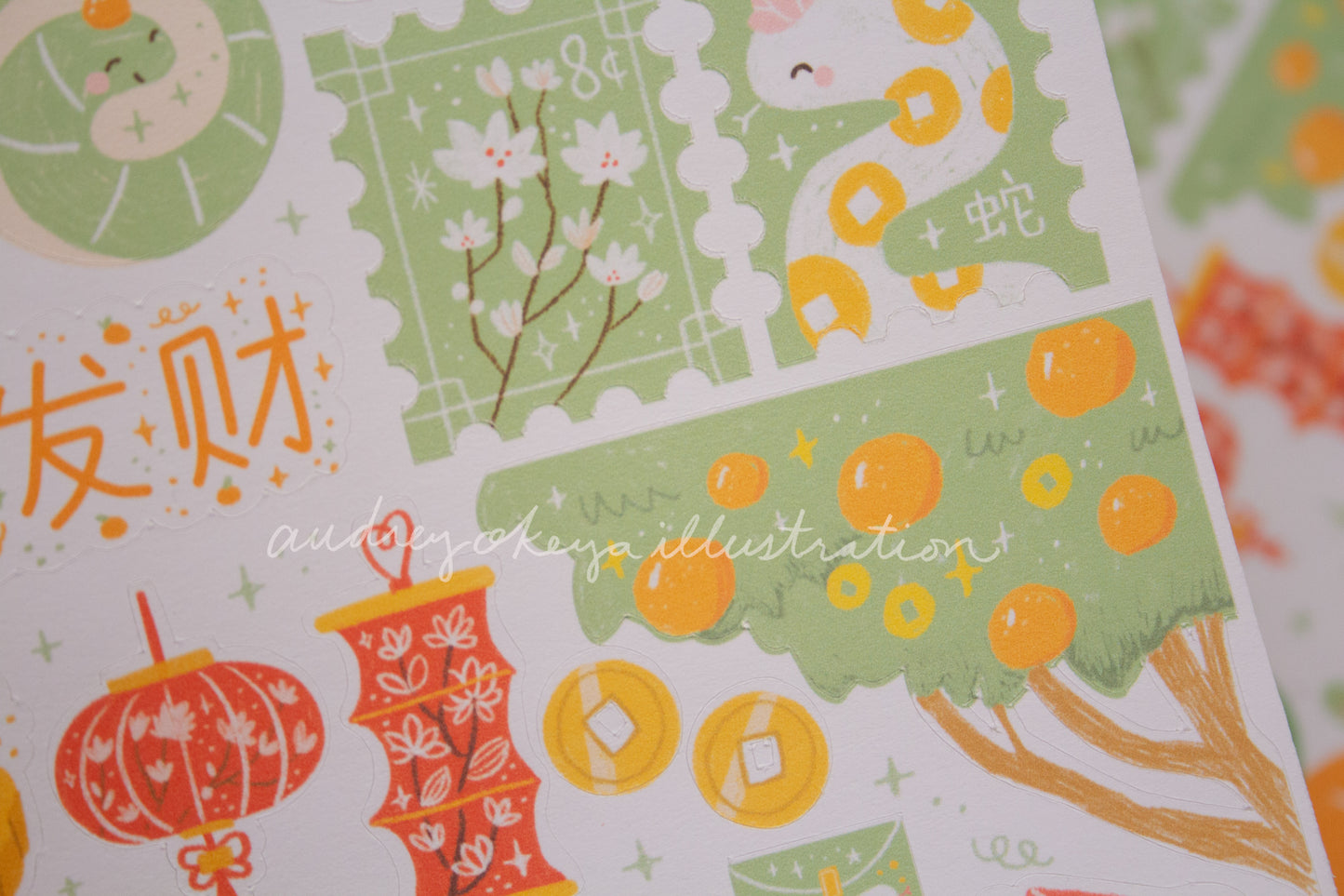 CNY Snake Sticker sheet