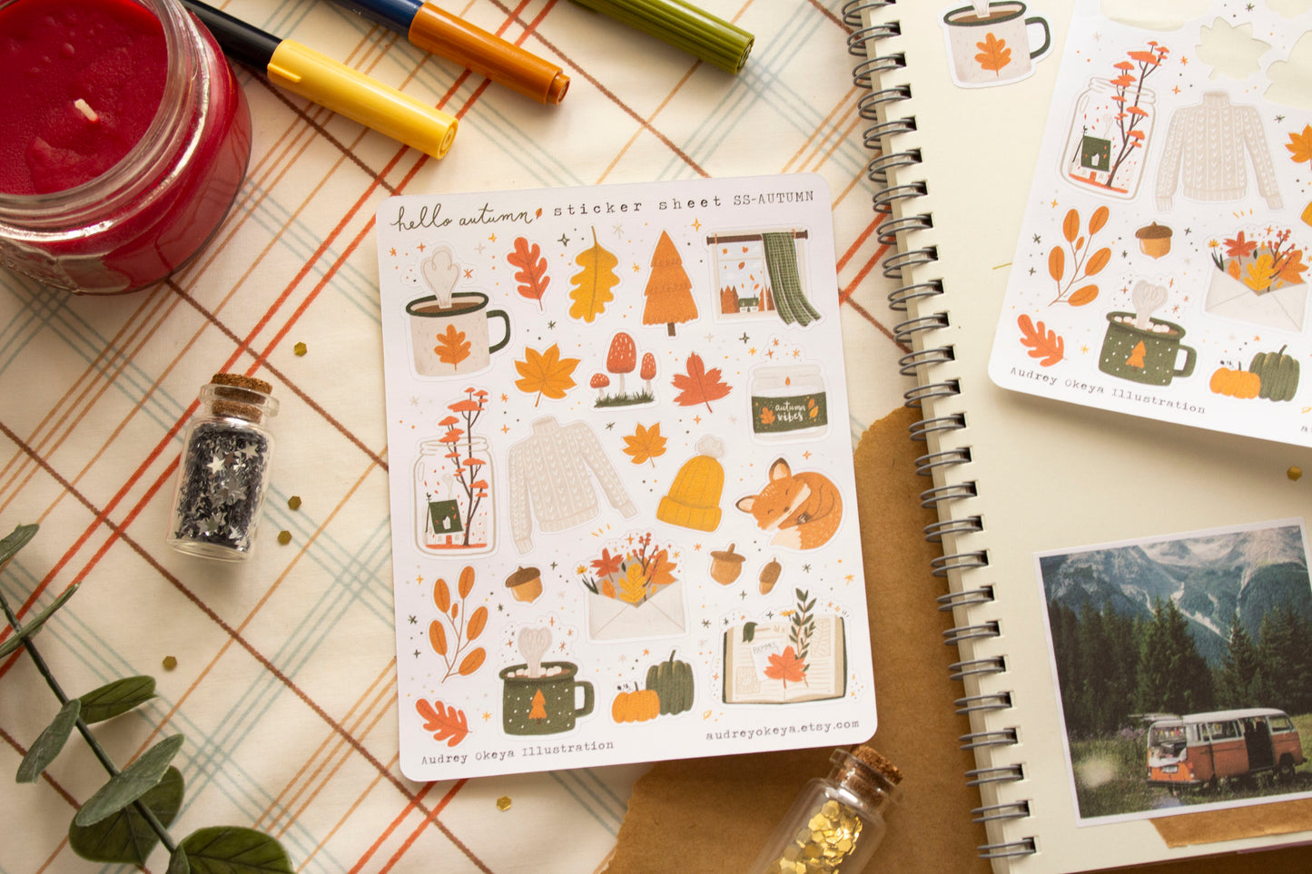 Hello Autumn Fall Sticker Sheet
