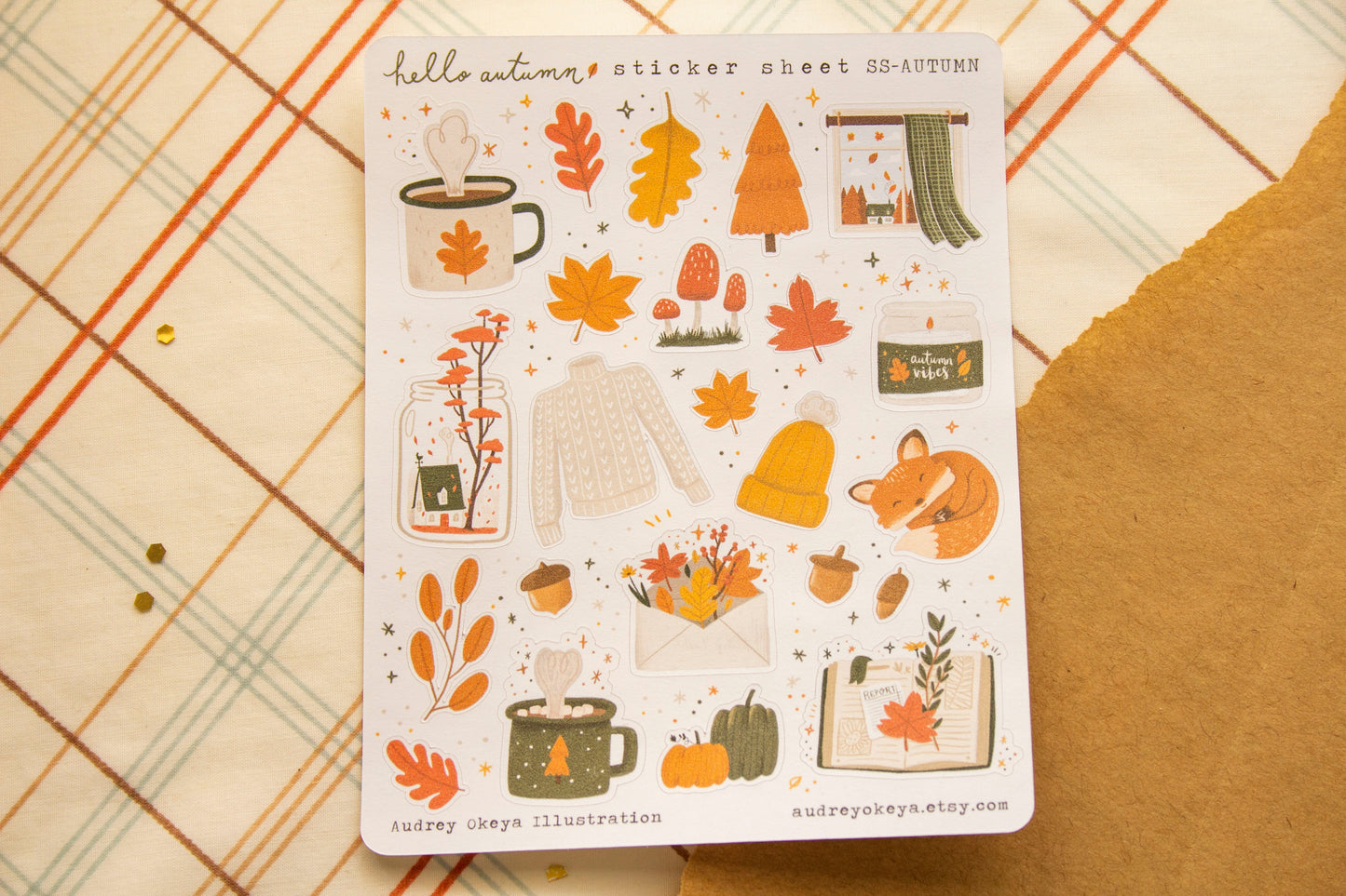 Hello Autumn Fall Sticker Sheet