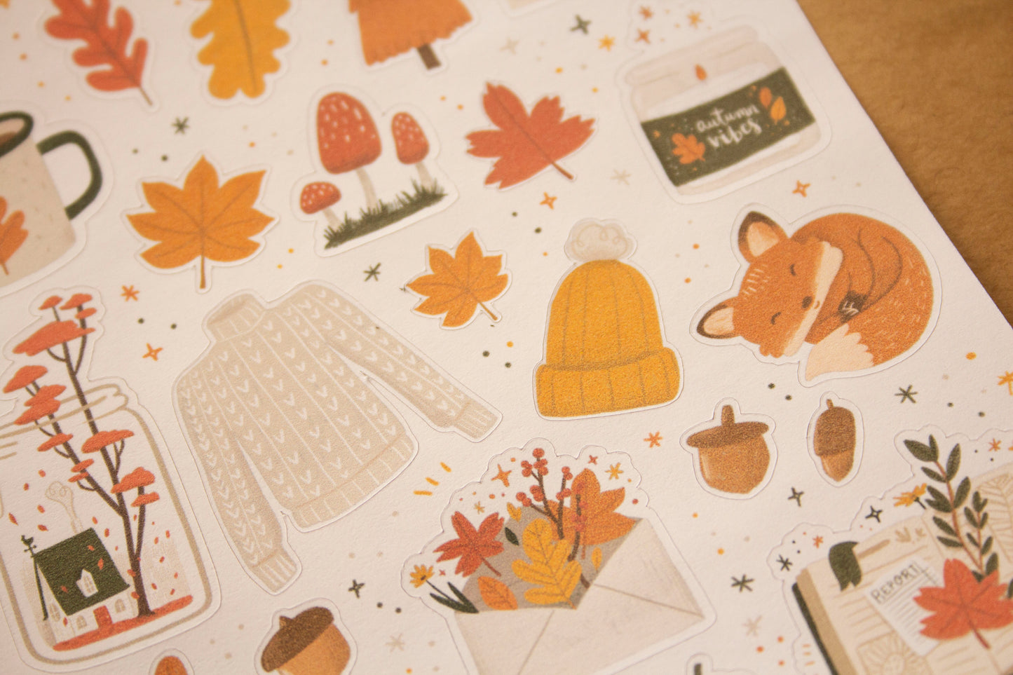Hello Autumn Fall Sticker Sheet
