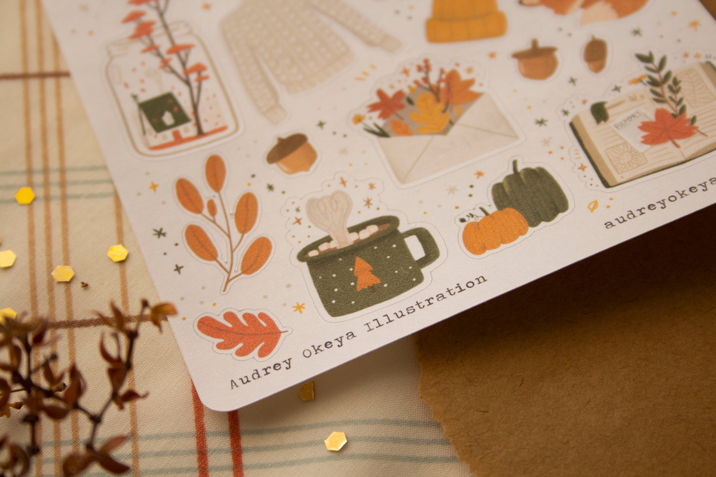Hello Autumn Fall Sticker Sheet
