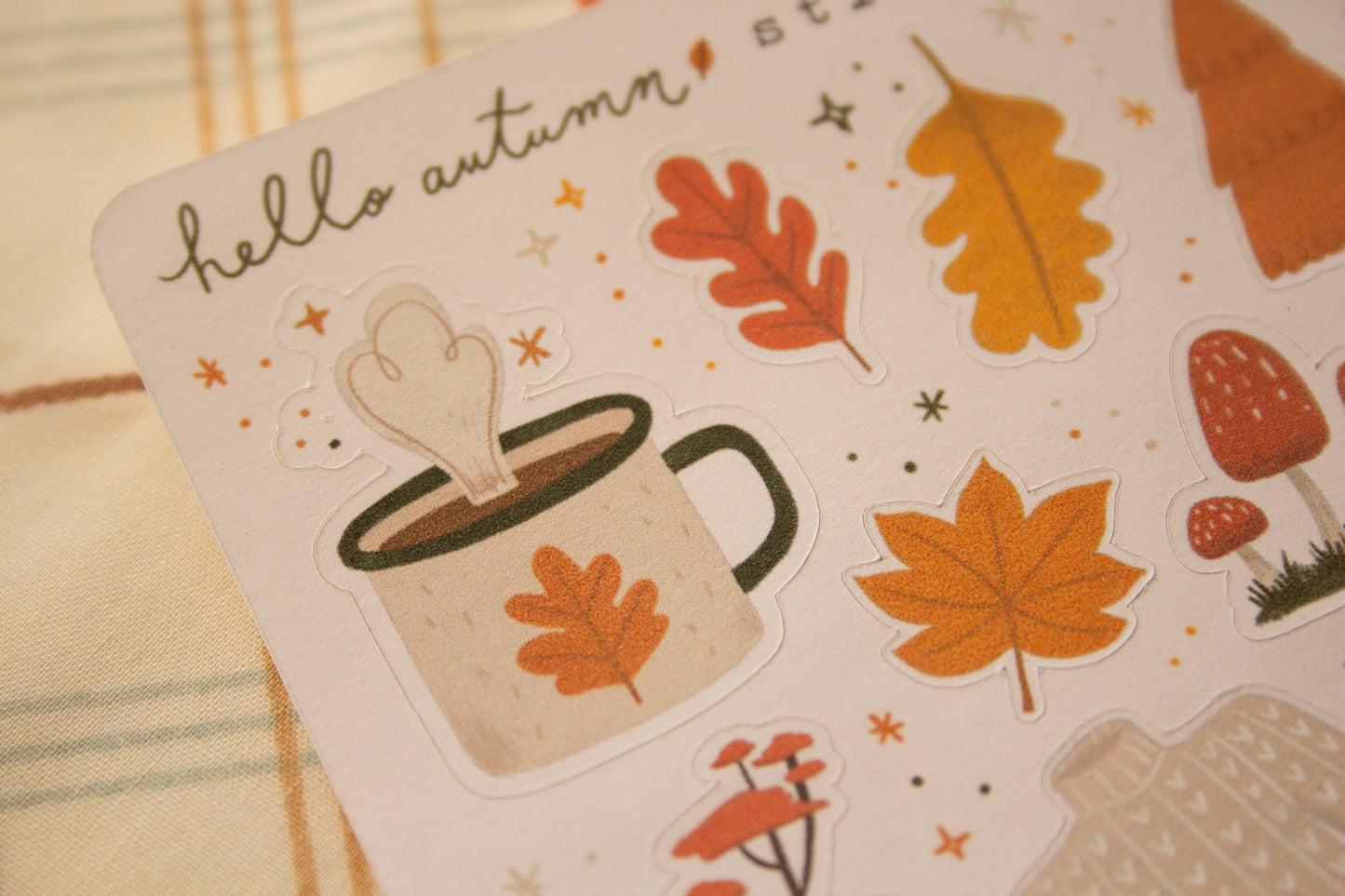 Hello Autumn Fall Sticker Sheet