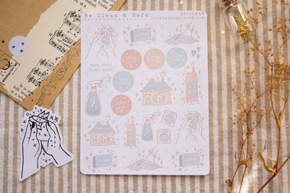 Be Clean & Safe Sticker Sheet