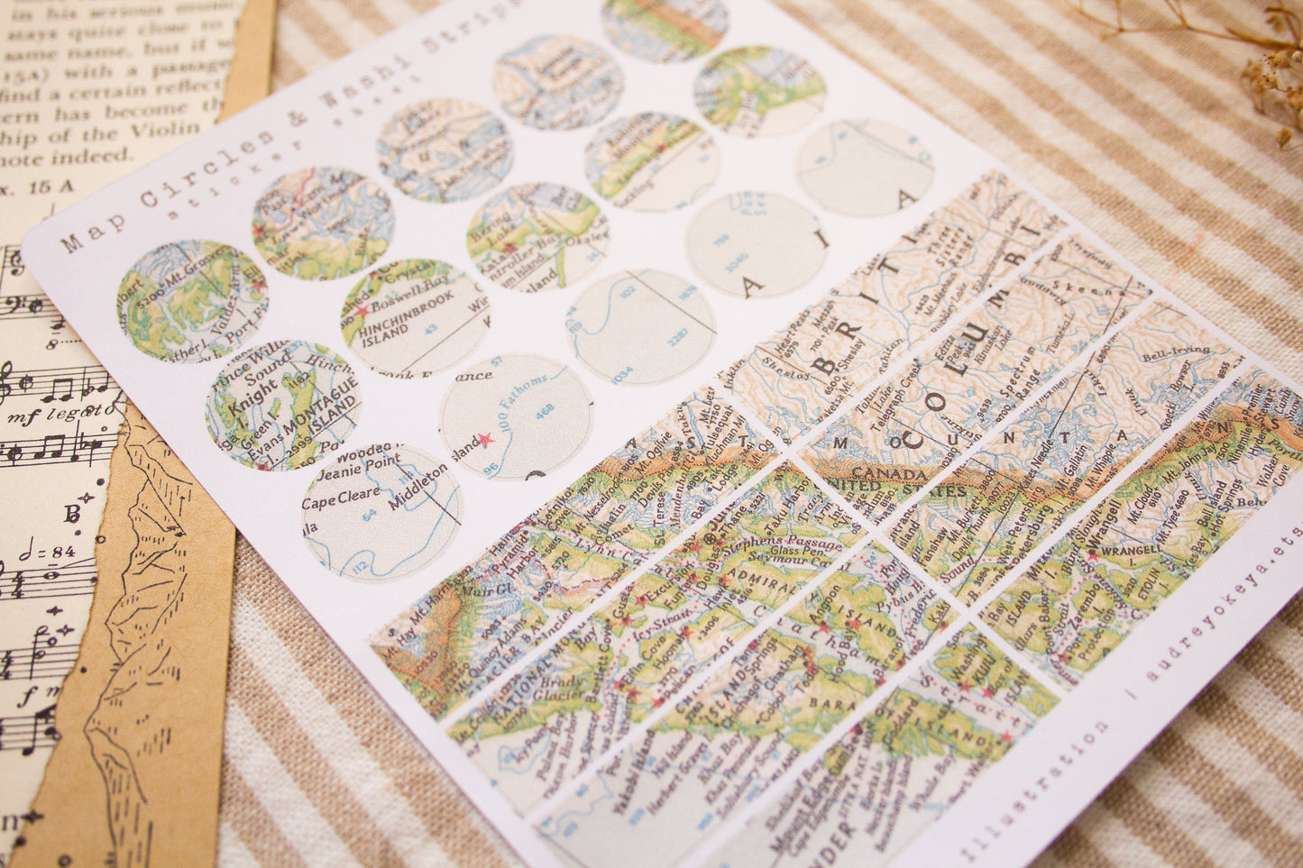 Ephemera Stamps & Maps Sticker Sheets