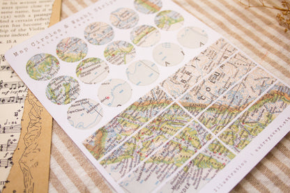 Ephemera Stamps & Maps Sticker Sheets