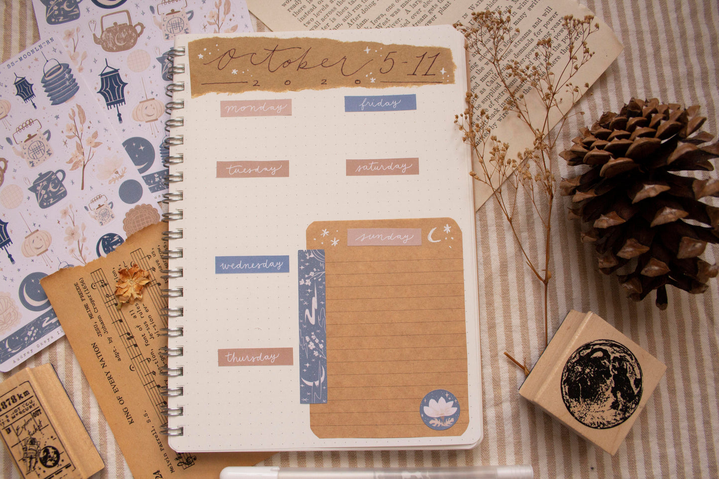 Mid Autumn Festival, Moon, & Lantern Festival Bullet Journaling Printable Sheet