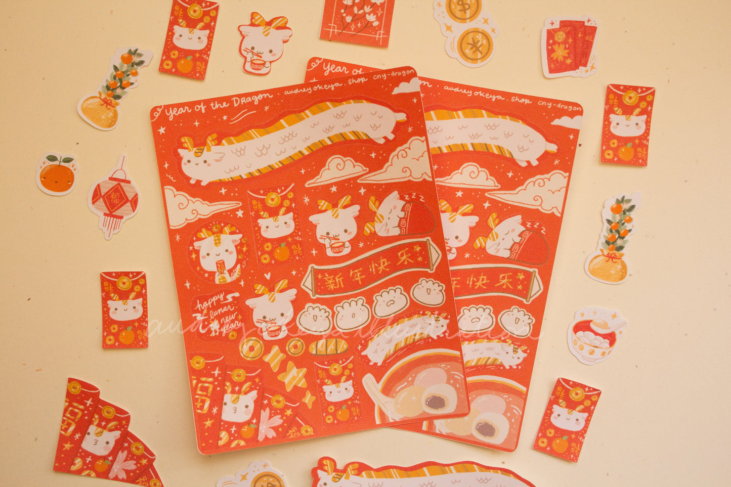 Year of the Dragon | CNY Chinese New Year Sticker Sheets