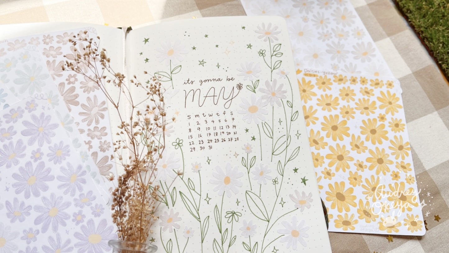 Daisies Sticker Sheets | 6 Different Colors