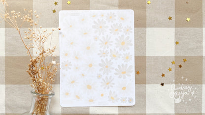 Die-cut Daisies Sticker Sheet in Ivory Color
