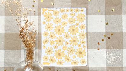 Die-cut Daisies Sticker Sheet in Yellow Color