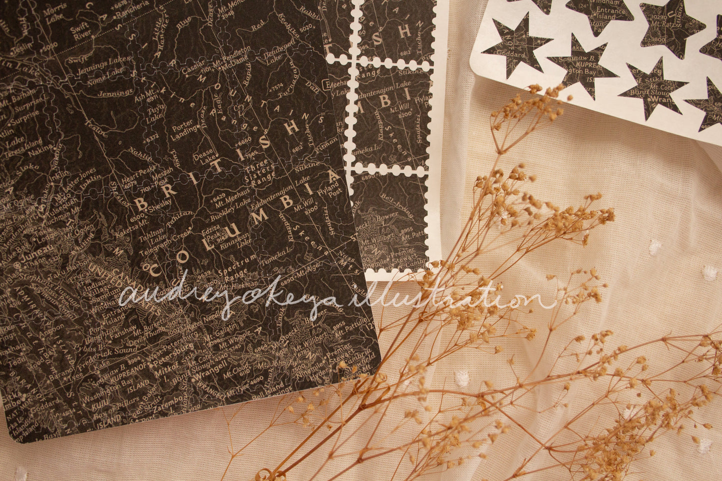 Aesthetic Kraft Stars | Map Stamps | Map stars Textures Sticker Sheets - 3 Diff Kinds!