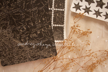 Aesthetic Kraft Stars | Map Stamps | Map stars Textures Sticker Sheets - 3 Diff Kinds!