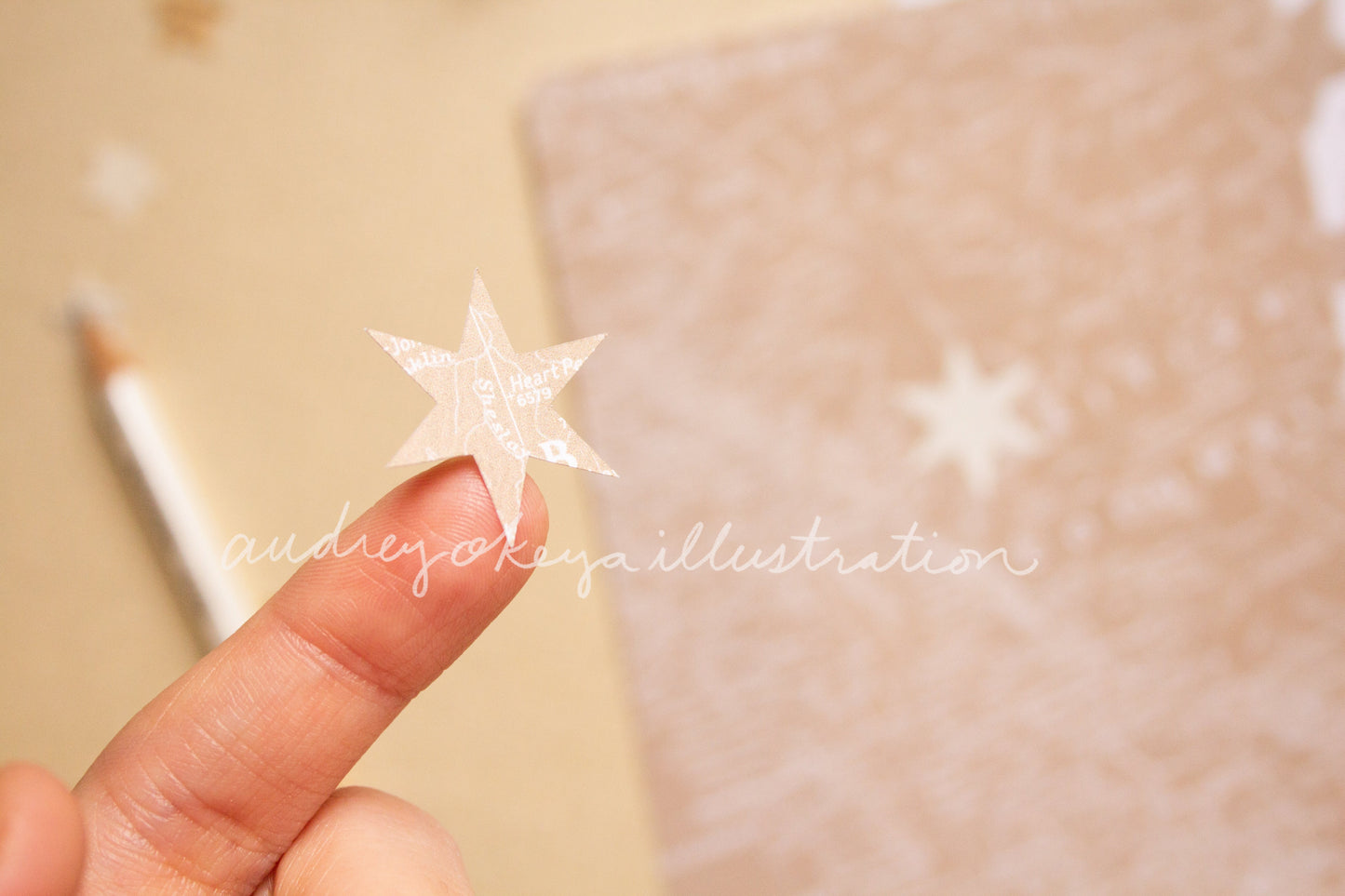 Aesthetic Kraft Stars | Map Stamps | Map stars Textures Sticker Sheets - 3 Diff Kinds!