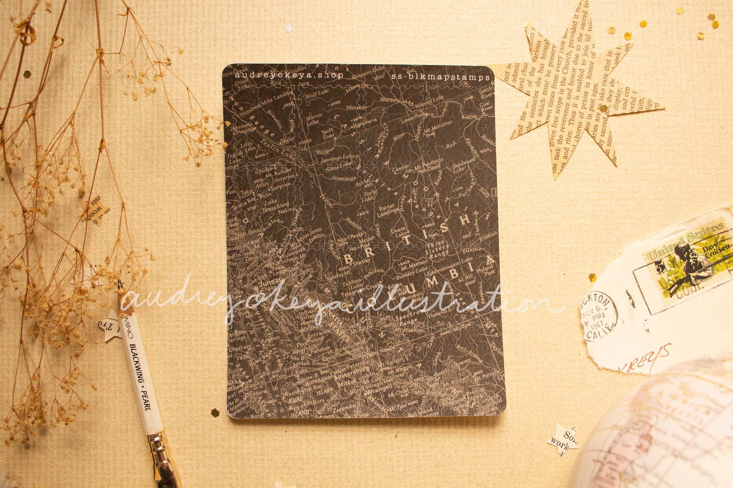 Aesthetic Kraft Stars | Map Stamps | Map stars Textures Sticker Sheets - 3 Diff Kinds!