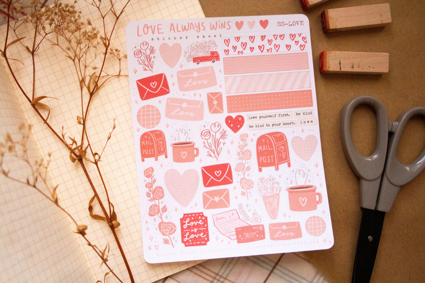 Love Wins Valentines Sticker Sheet