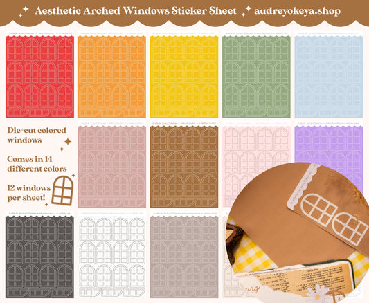 Aesthetic Windows Sticker Sheets | 14 Different Colors
