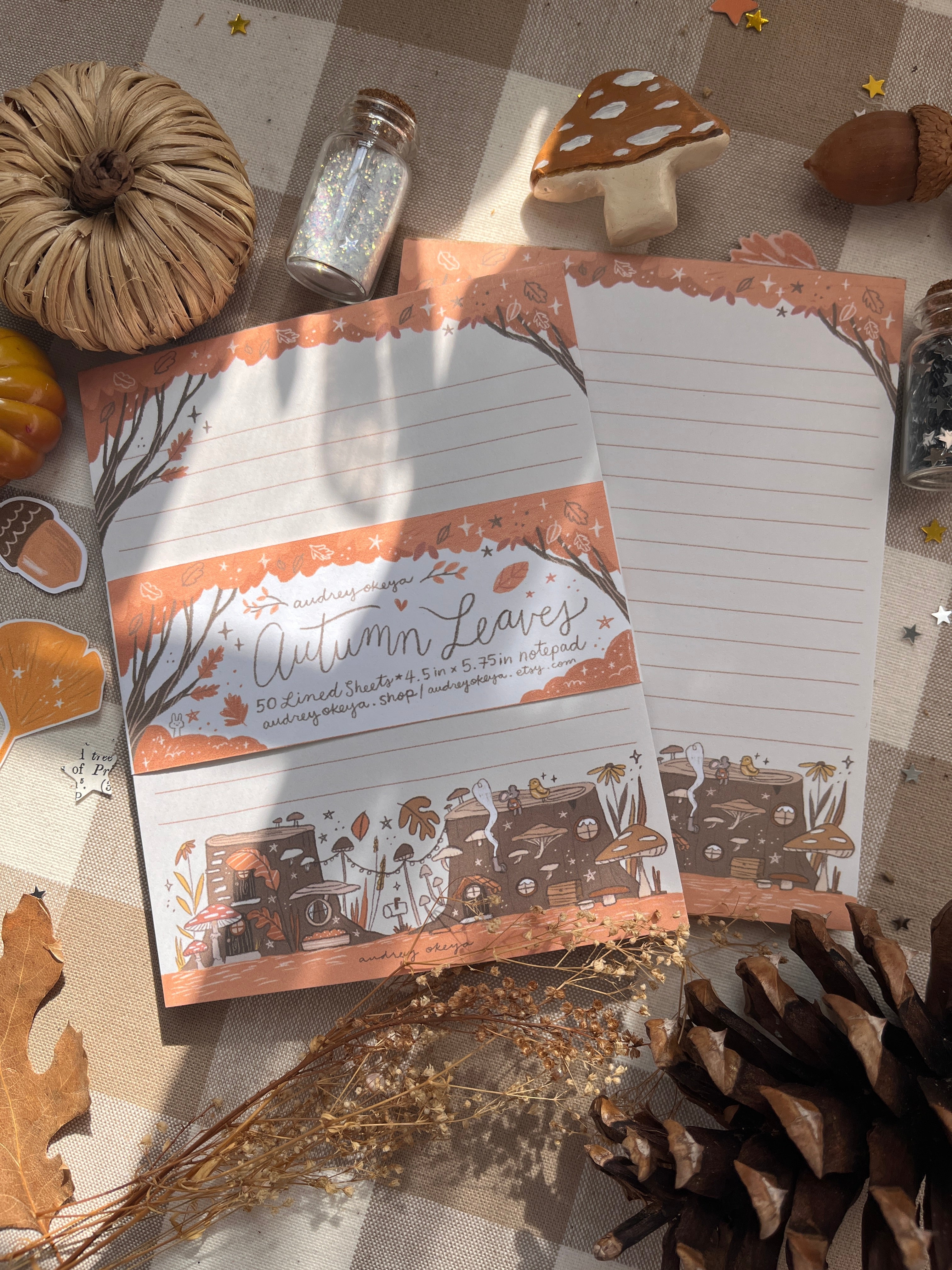 September Note Pads Autumn Leaves Notepad Memo Pad – Okeya Stationery Co.