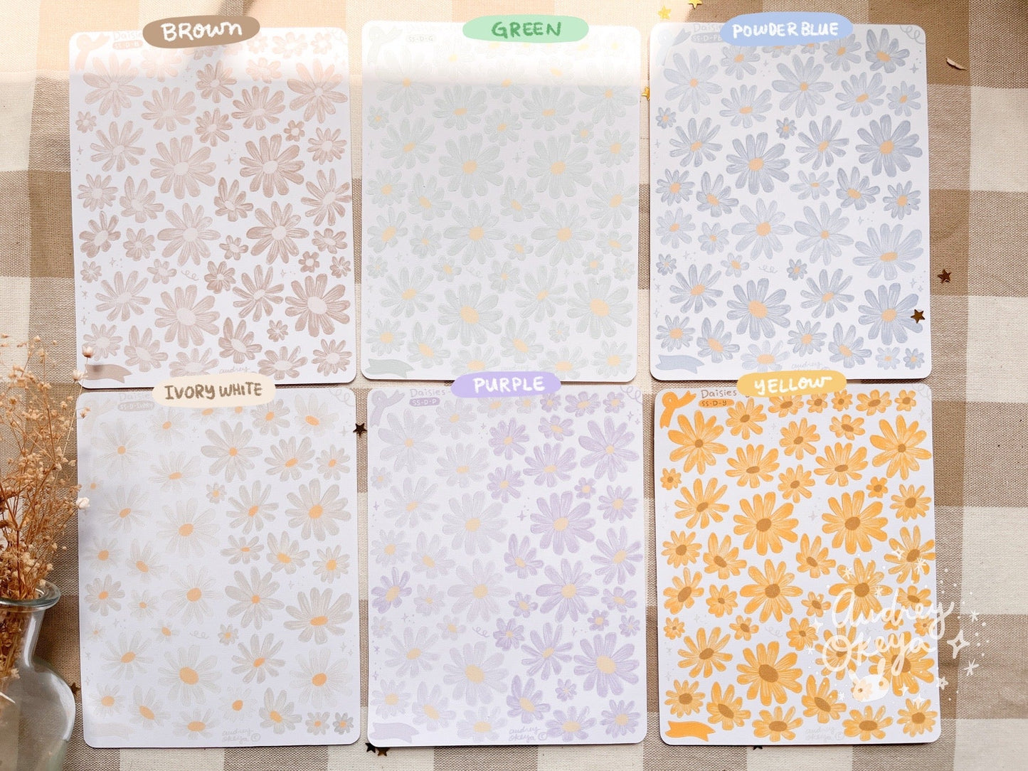 Daisies Sticker Sheets | 6 Different Colors