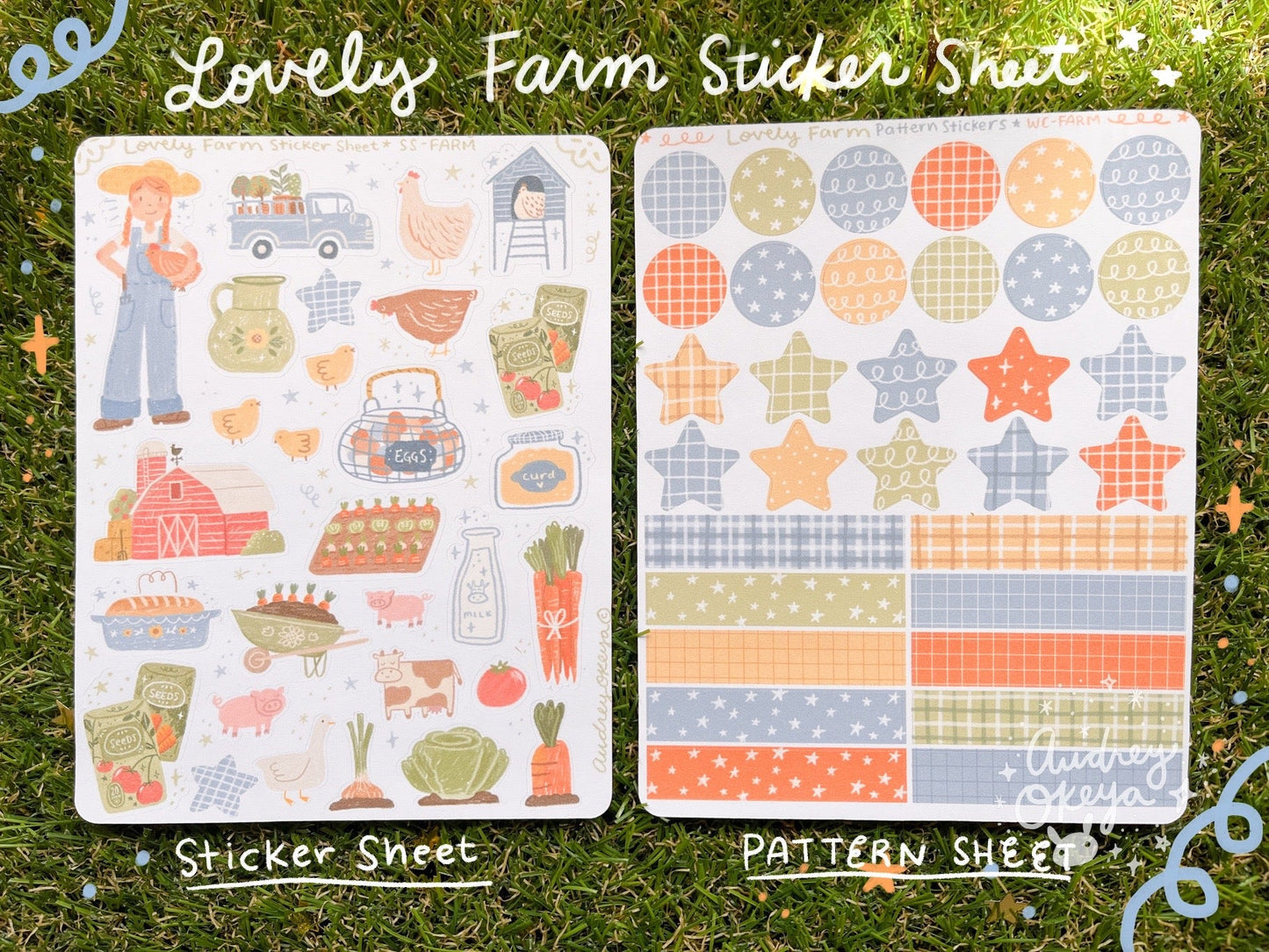 Lovely Farm Sticker Sheet & Pattern Sheet