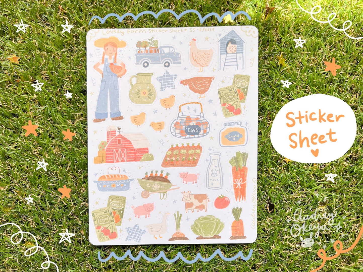 Lovely Farm Sticker Sheet & Pattern Sheet