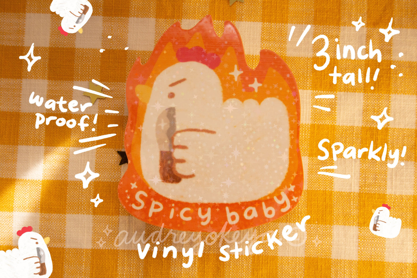 Spicy Baby Chicken Keychain & Sticker