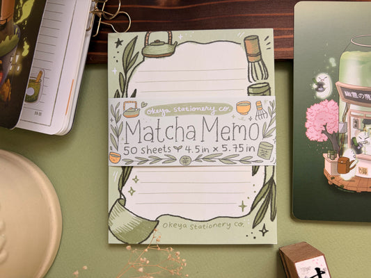 Matcha Notepad Memo Pad