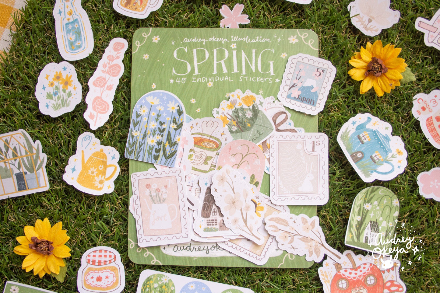 Spring Sticker Pack | 40 Die Cut Summer Stickers