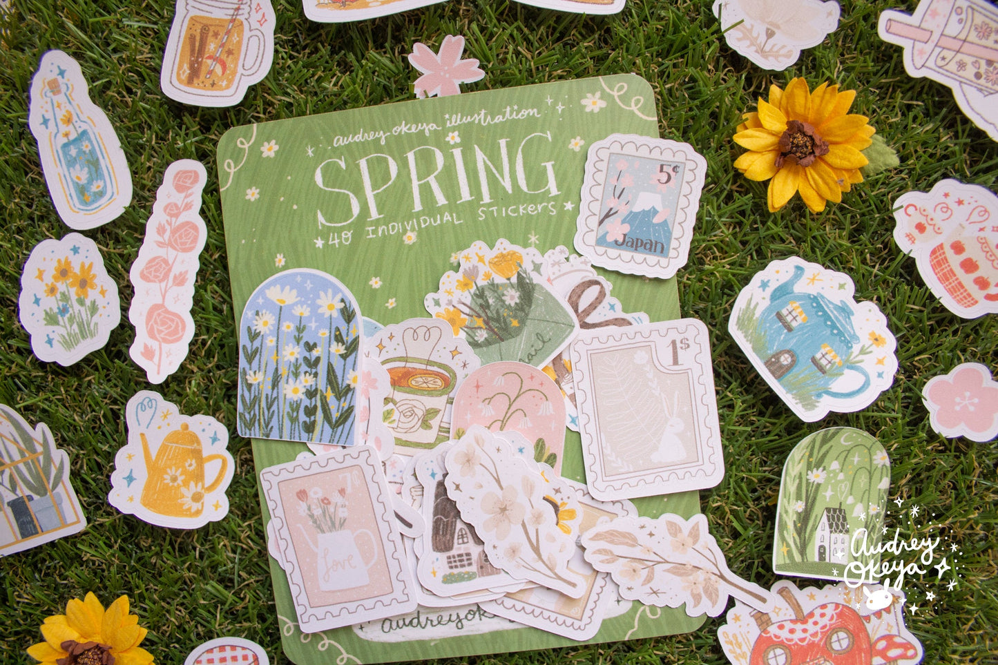 Spring Sticker Pack | 40 Die Cut Summer Stickers