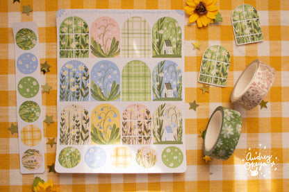 Spring Time Floral Windows Sticker Sheet