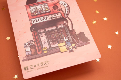Springtime Record Store Art Print