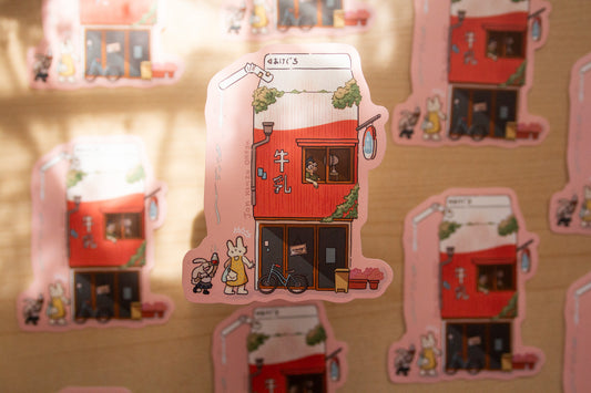 Milk Apartment Waterproof Vinyl Sticker