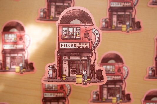 Record Store Waterproof Vinyl Sticker