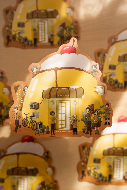 Pudding Cafe Waterproof Vinyl Sticker