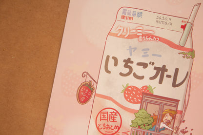 Strawberry Milk Apartment Art Print
