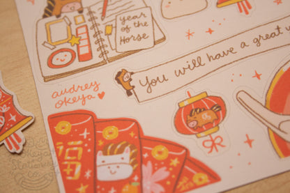 Year of the Horse | CNY Chinese New Year Sticker Sheets