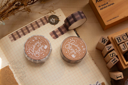 Coffee Gingham Washi Tape