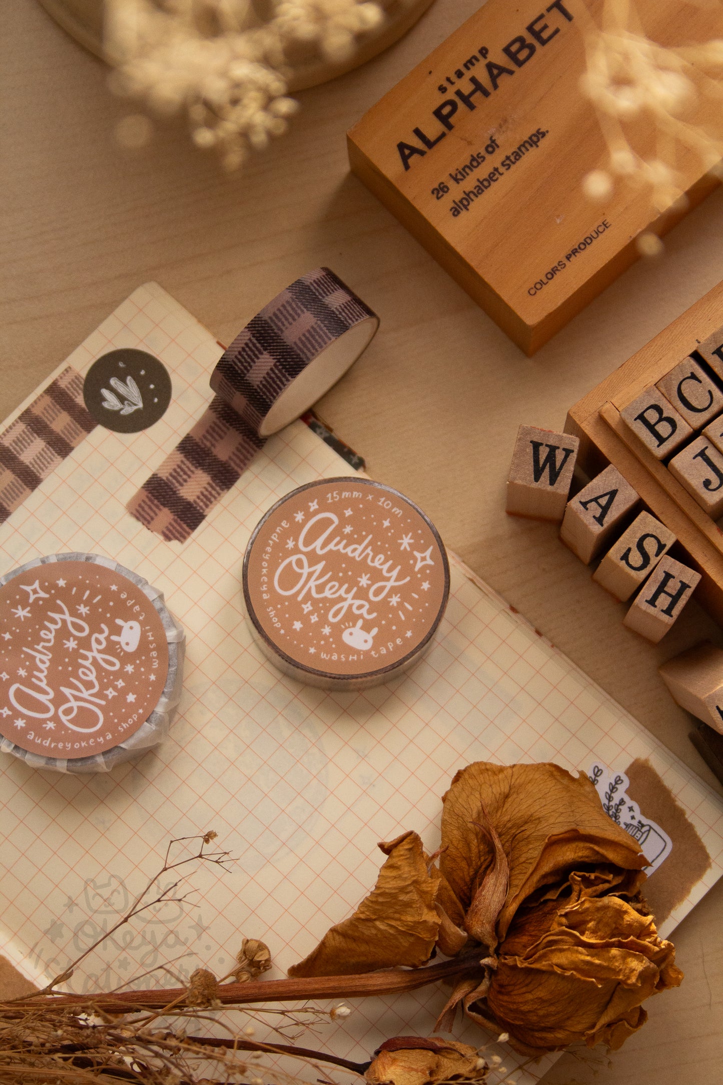 Coffee Gingham Washi Tape