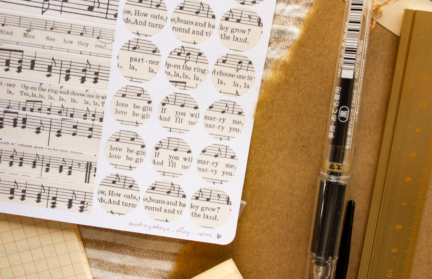 Vintage Music Sticker Sheet