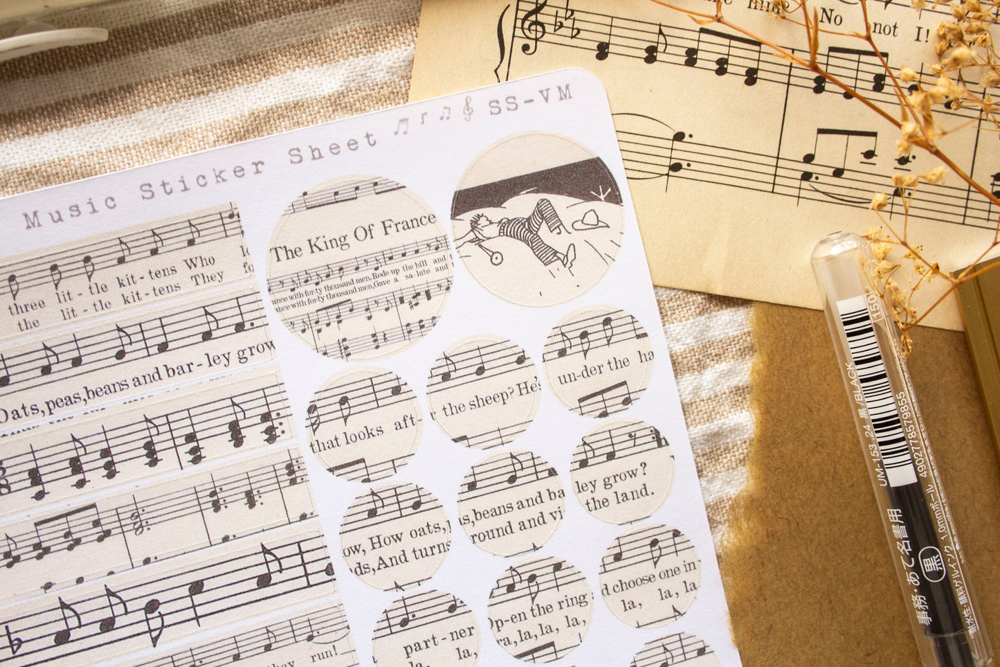 Vintage Music Sticker Sheet