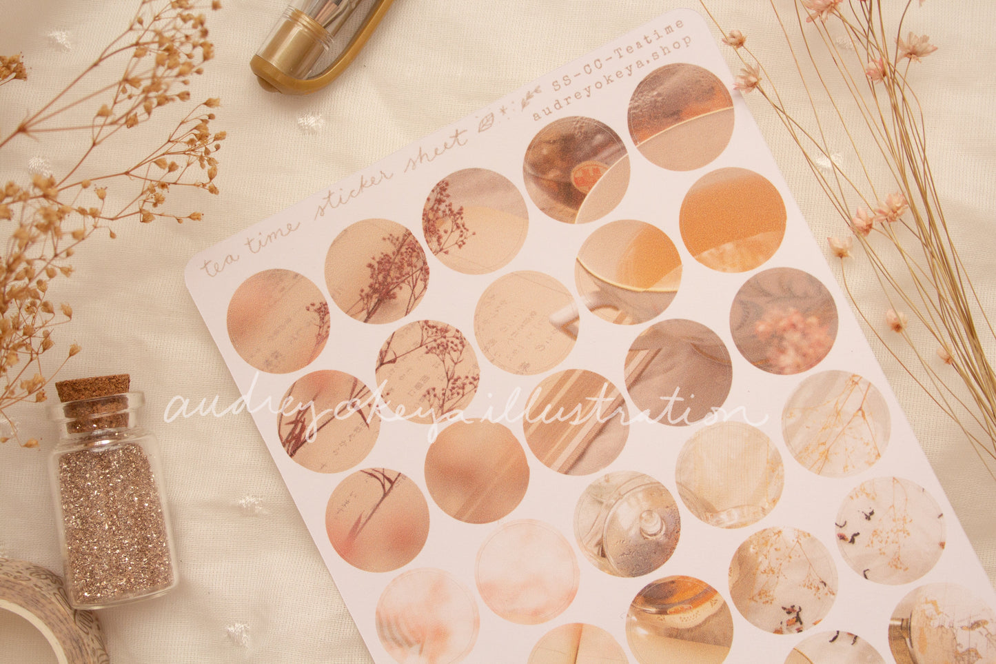 Tea Time Circles Sticker Sheet